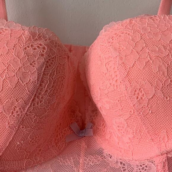Victoria’s Secret Dream Angels Demi-bust balconette push up bra pink 34C EUC - Picture 7 of 10